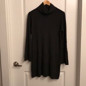 charcoal Madewell knit turtleneck skater dress